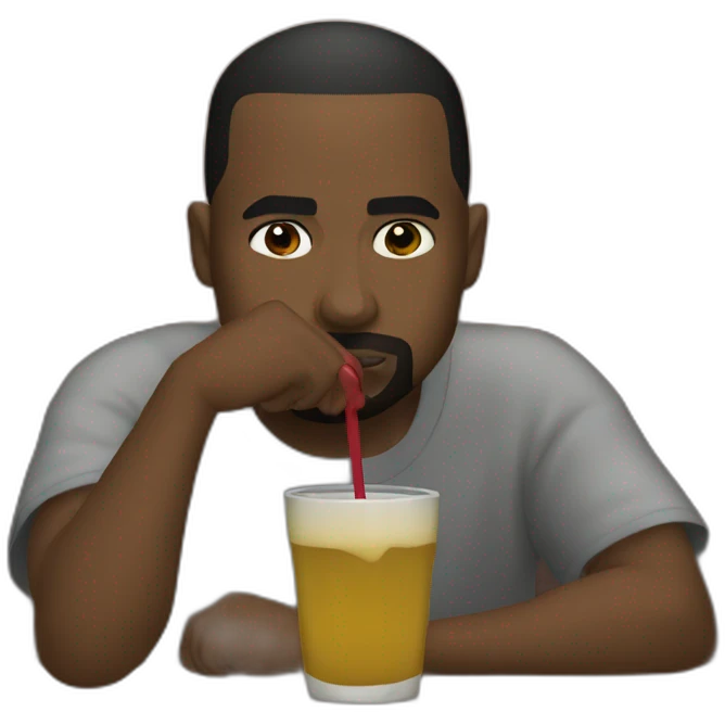 Kayne west drinking mate emoji
