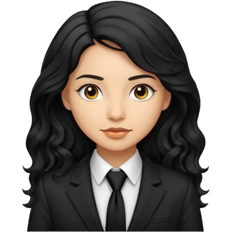 long wavy black haired woman with tie and blazer

 emoji