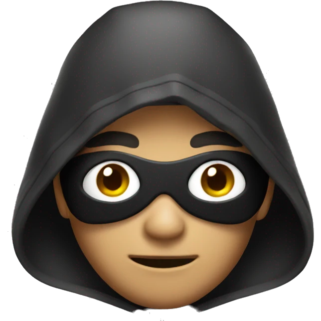 Robber with black and white shirt emoji