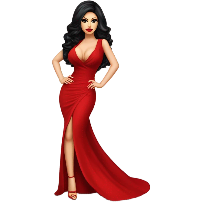 Haifa wehbe in red dress emoji