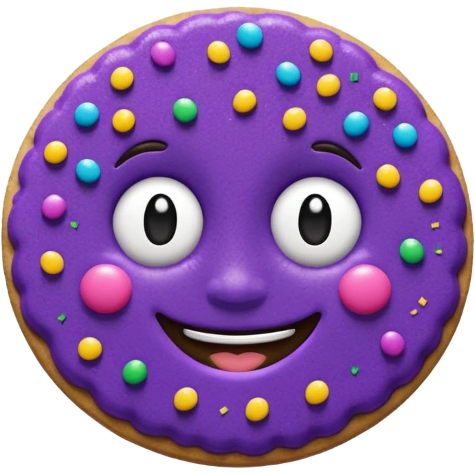 purple glitter cookie face emoji