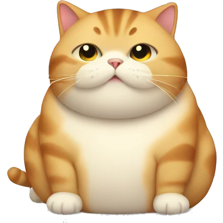 chubby cat with a belly emoji