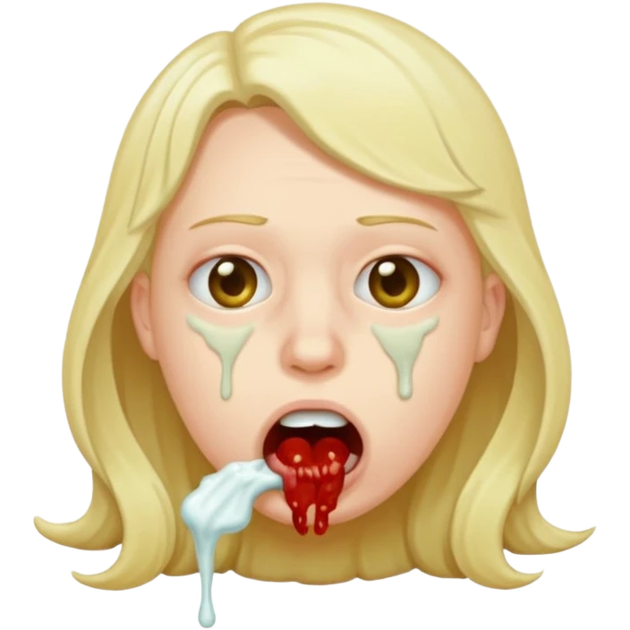 vomit with saliva in the mouth emoji