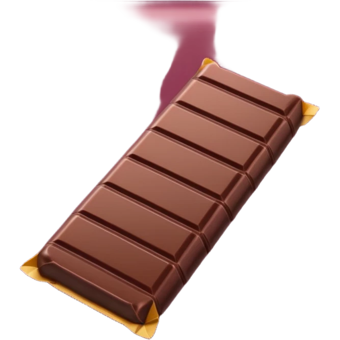 chocolate bar in burgundy paper emoji