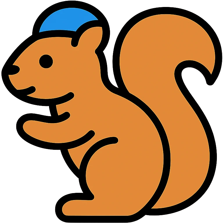 colored icon of a squirrel wearing a yarmulke emoji