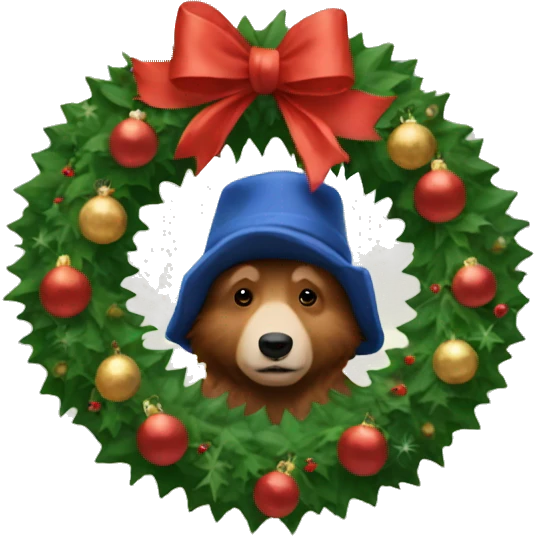 Christmas wreath with Paddington emoji