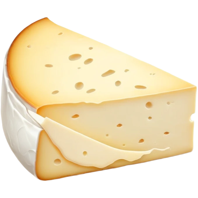 cinematic-realistic-brie-cheese-emoji,-featuring-soft-ripened-cheese-with-a-delicate white rind-rendered-with-lifelike-detail-and-inviting,-natural-lighting emoji