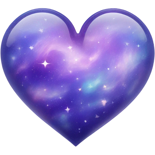 Pastel glass purple blue galaxy heart  emoji