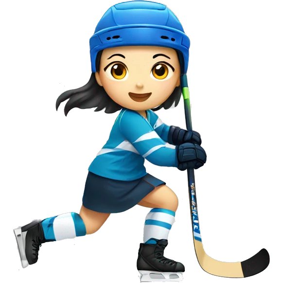 Chinese girl playing hockey emoji