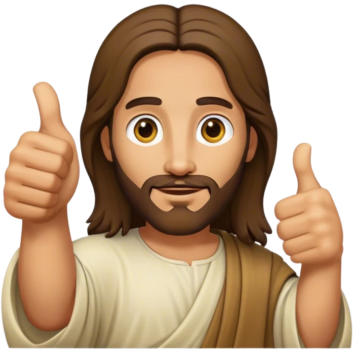 Jesus giving the thumbs up emoji