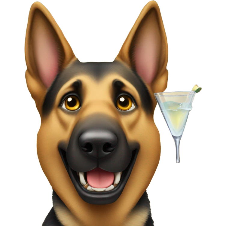 german shepard with a martini emoji