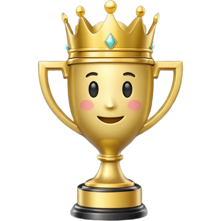 Win Emoji

Glossy 3D emoji showing a gold trophy with a small crown, glowing effect, black and gold theme. emoji
