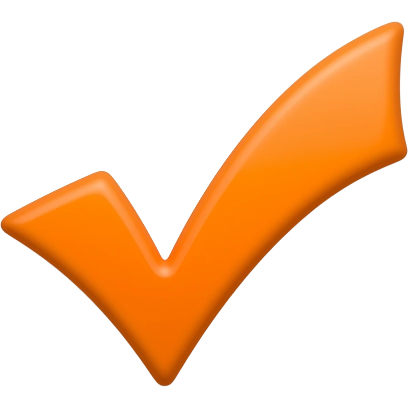 Вырежи этот зачёк и перекрась в оранджевый цвет #FF4500 (без квадратной рамки) emoji