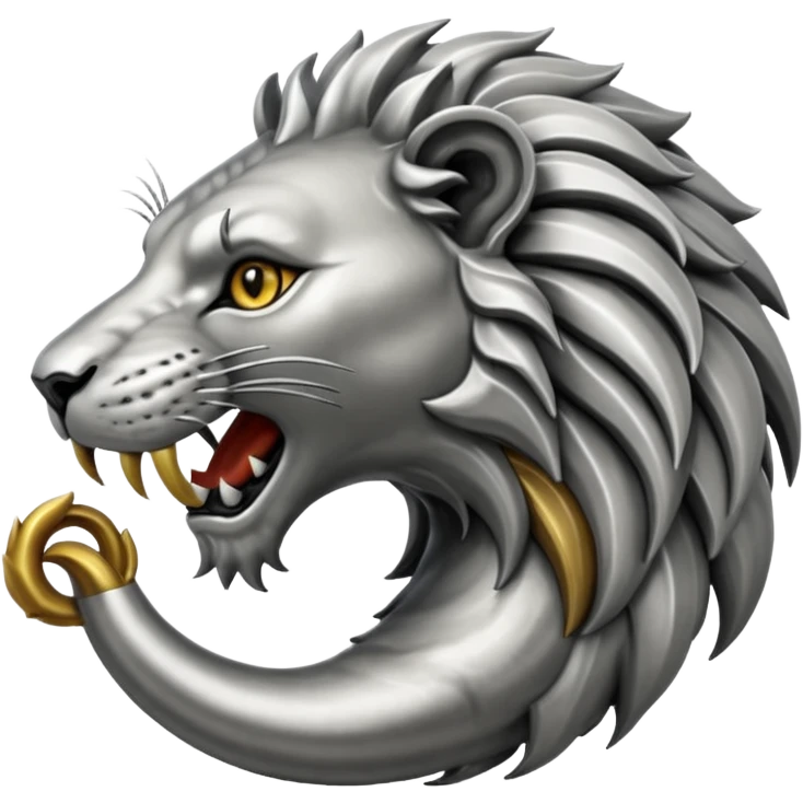 Elder Scrolls Online Lion eating its tail Ouroboro silver emoji