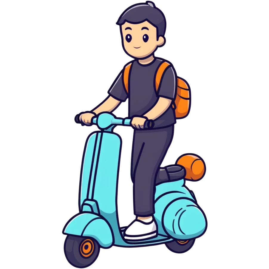 person riding a scooter emoji