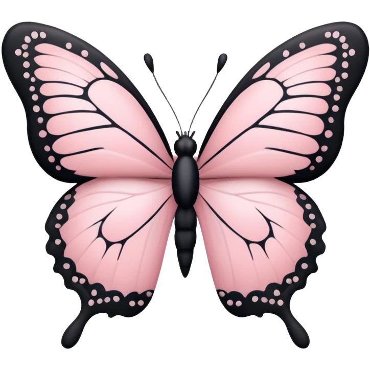 Pastel pink black butterfly emoji