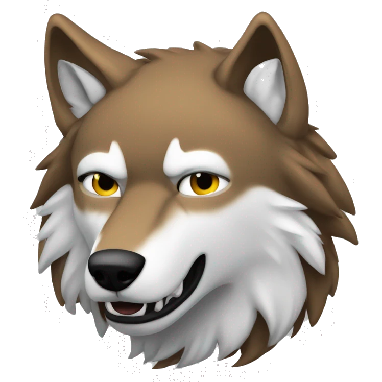 angy alpha wolf, side look  emoji