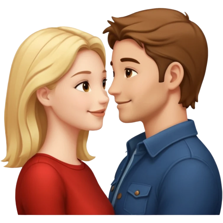 couple in love talking in profile emoji