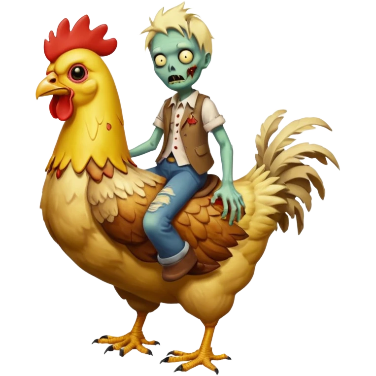 A zombie on a chicken emoji