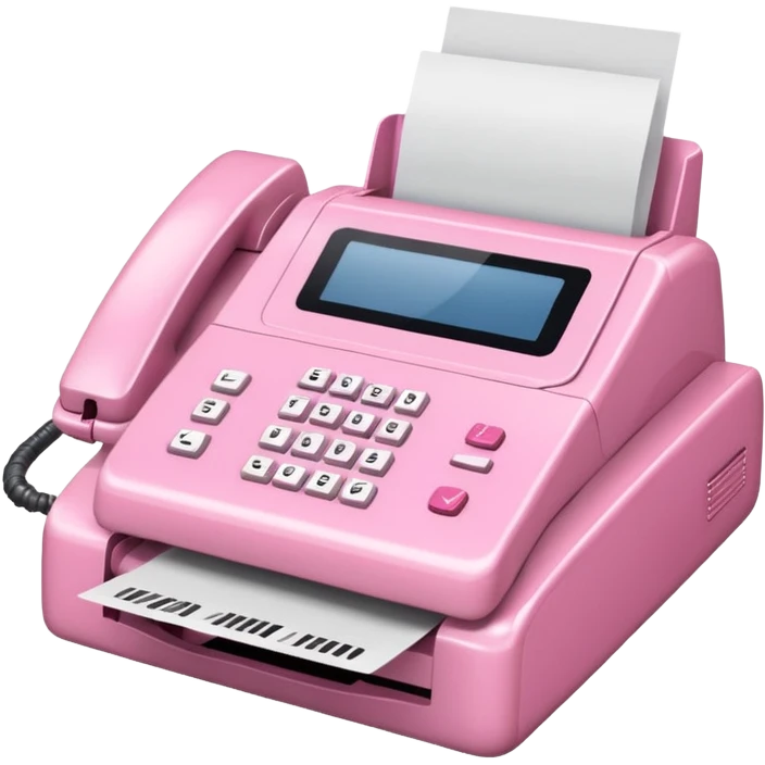 pink fax machine made of spam meat emoji