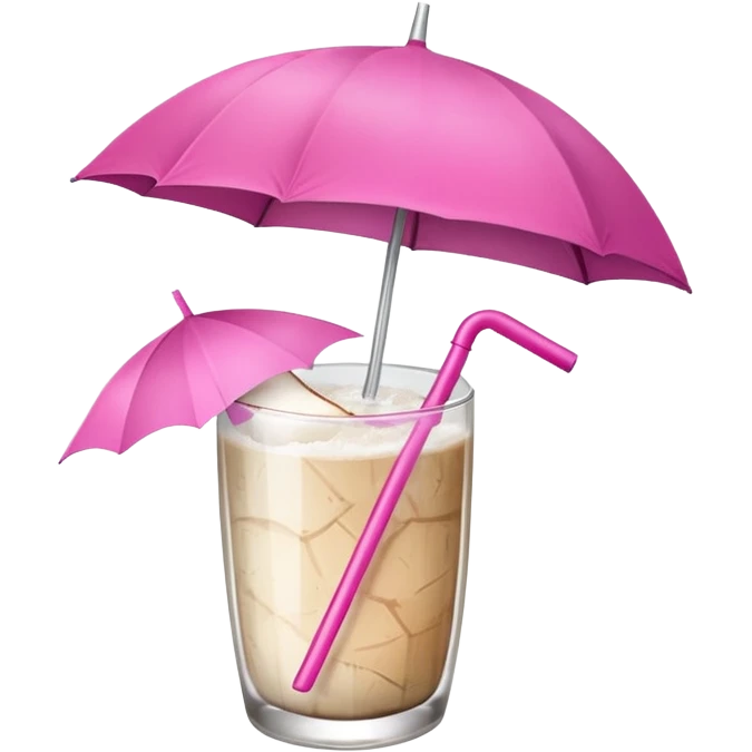 coconut drink with pink umbrella emoji
