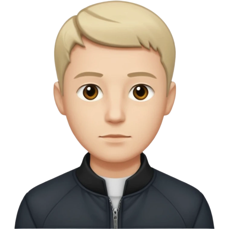Мужчина с короткой классической стрижкой и выраженными чертами лица, нейтральная поза, тёмный пиджак или кардиган, ощущение надёжности. emoji