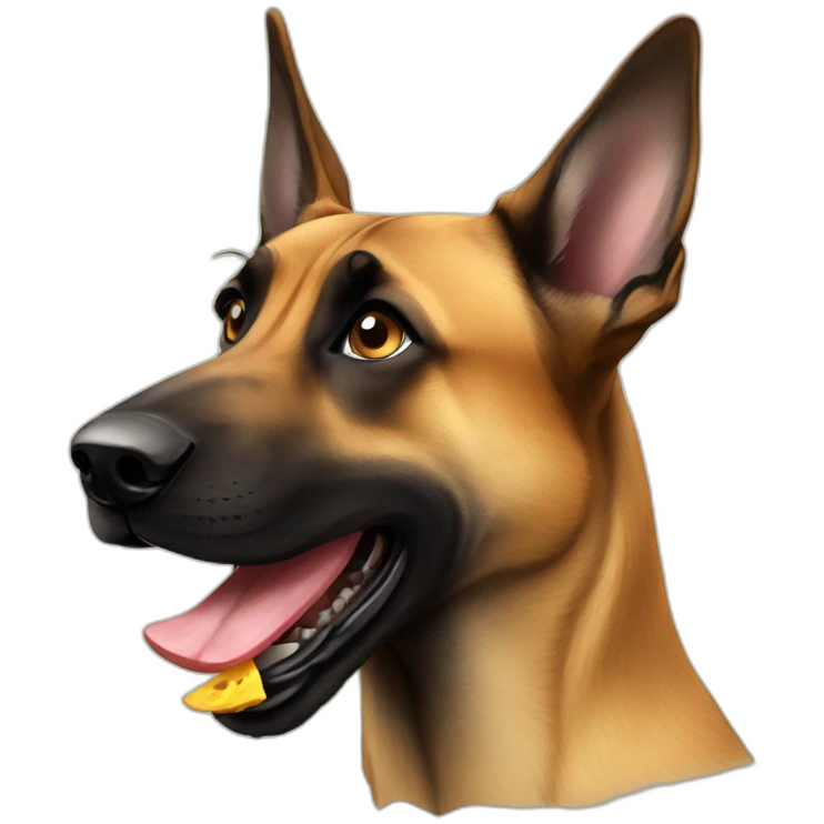 Malinois eating emoji