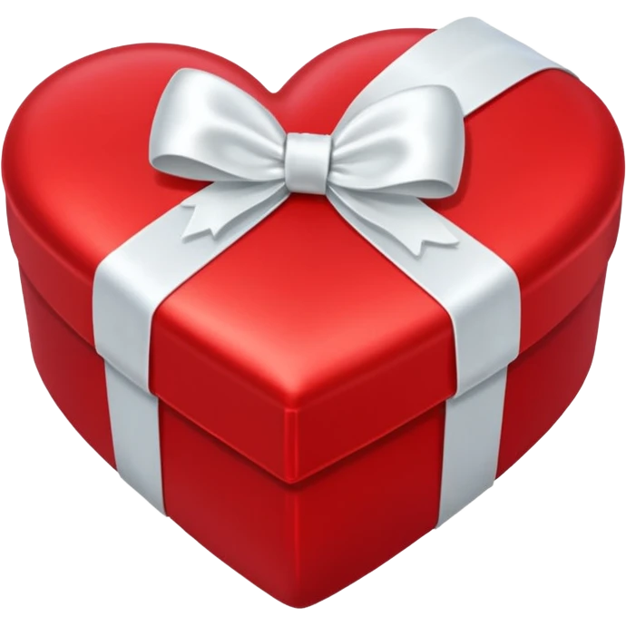 A red heart-shaped gift with a white bow emoji