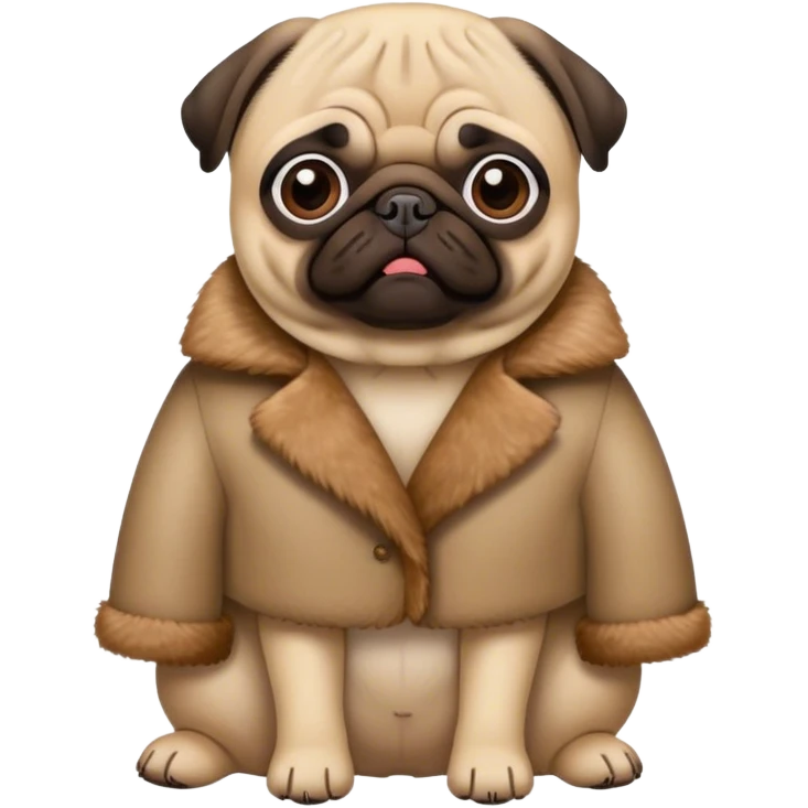 pug in a fur coat emoji
