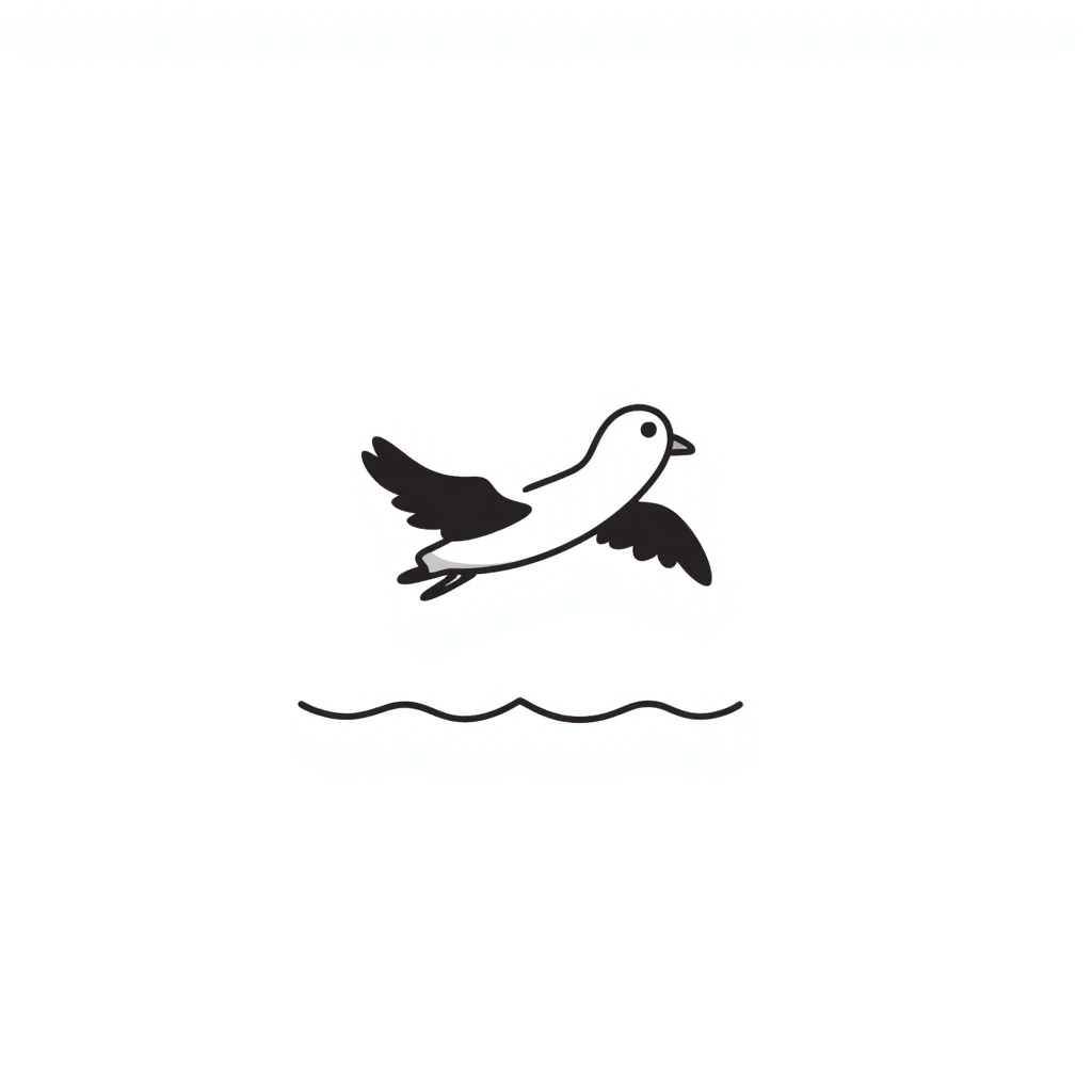seagull in a different drawing style emoji