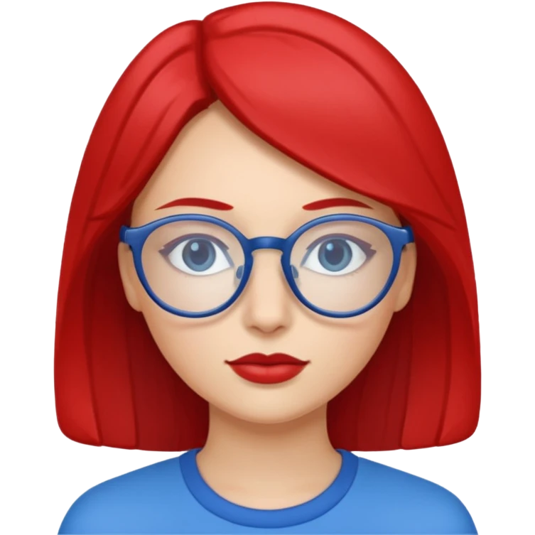 woman with glasses one glass red one glass blue emoji