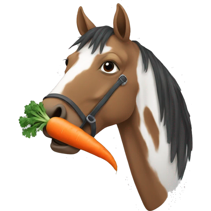 Horse eating carrot emoji