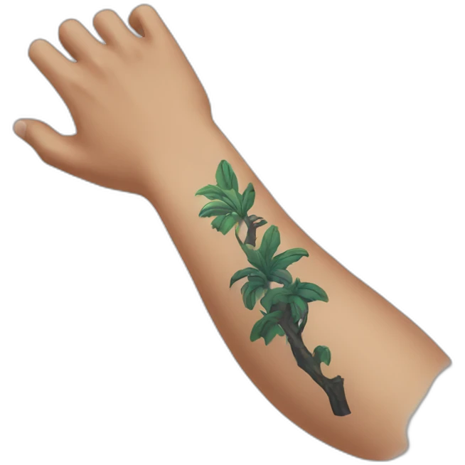 arm with a tattoo on it emoji