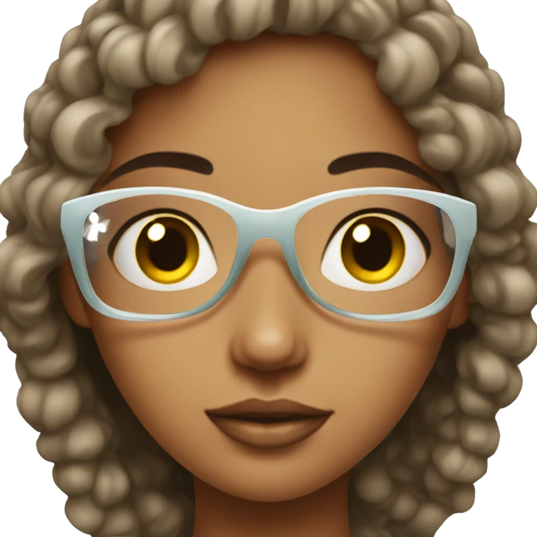 Girl with a serum on glasses spa emoji