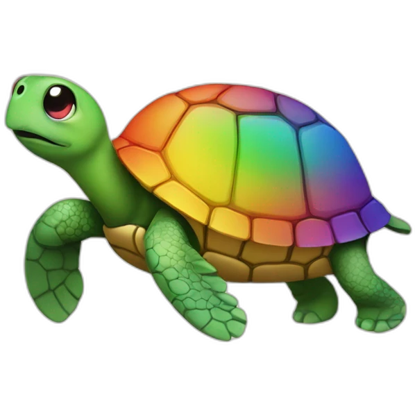rainbow retro turtle emoji