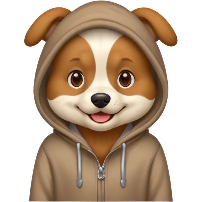 Dog wearing hoodie emoji