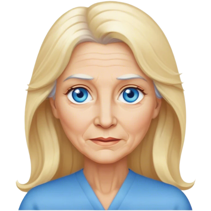 older lady long blonde hair blue eyes emoji