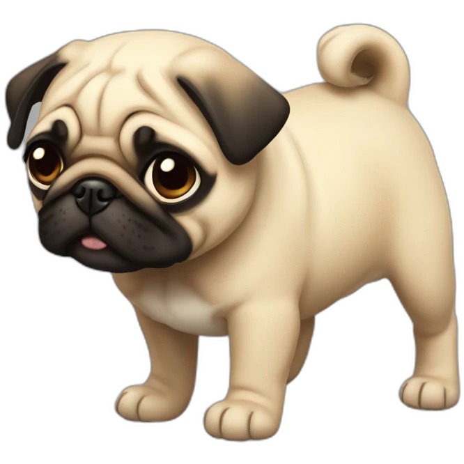 Puppy Pug saying Claven Rwawawa Rwawawa Rawp Rwap Rwap Claven emoji