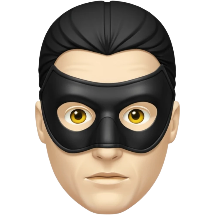 bdsm slave black leather fullhead mask, no metallic details on a white man, no gold, no metal, no yellow emoji