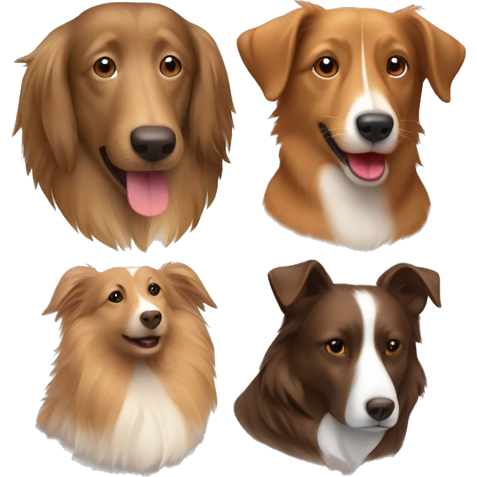 Shetland sheepdog and brown Labrador emoji