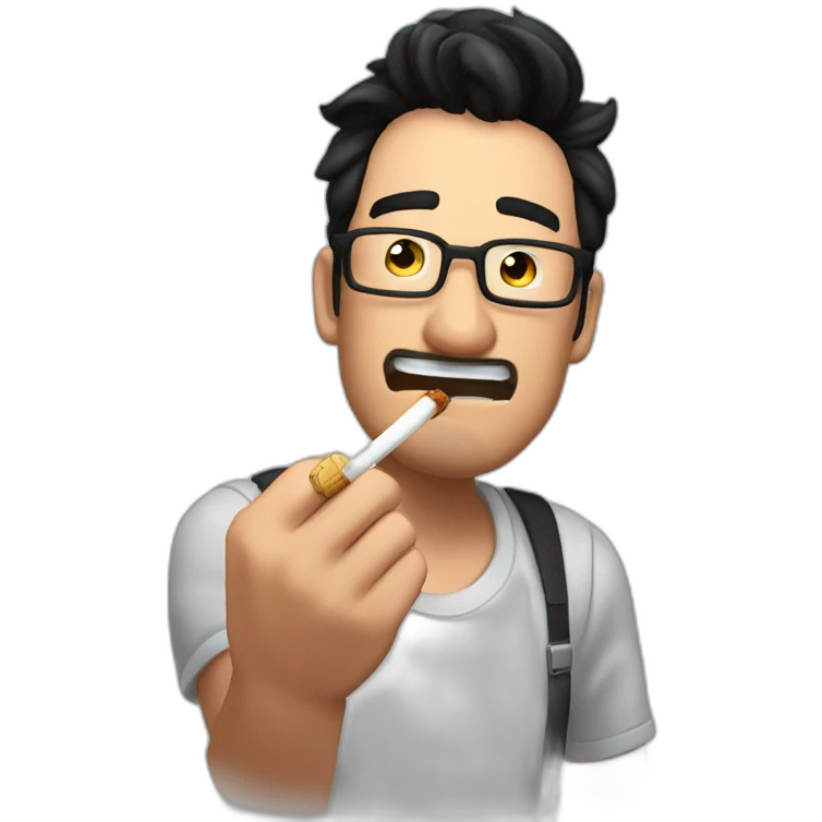 Mark "Markiplier" Fischbach holding a cigarette emoji
