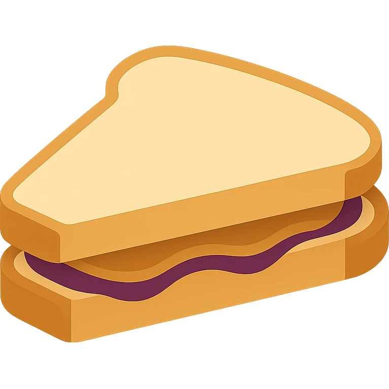 peanut butter and jelly sandwich, minimal flat icon emoji