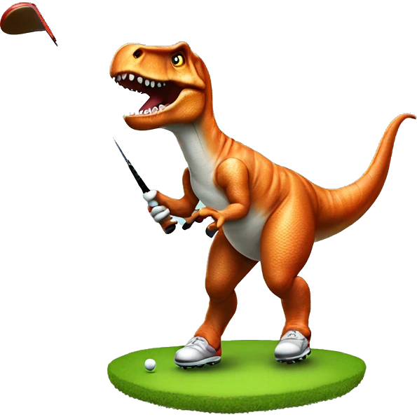 Golfing t-rex emoji
