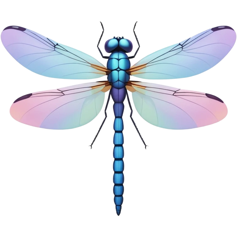 simple dragonfly emoji, minimal flat style, pastel color, no character features emoji