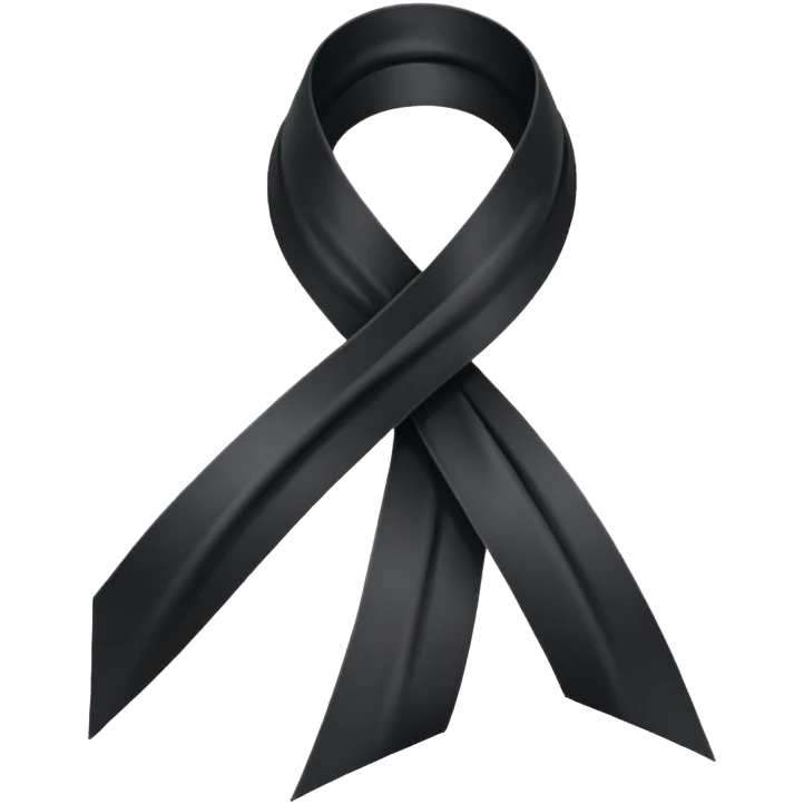One Black thin ribbon for dead people honoring 🎗️ emoji