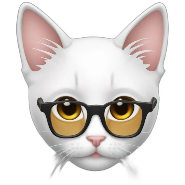 joven gafas piel blanca con laptop y gato rayado emoji