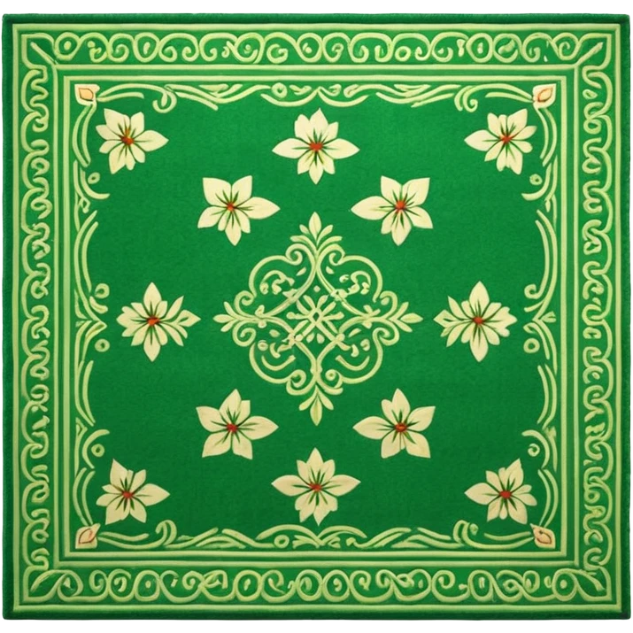 traditional patterned green carpet emoji