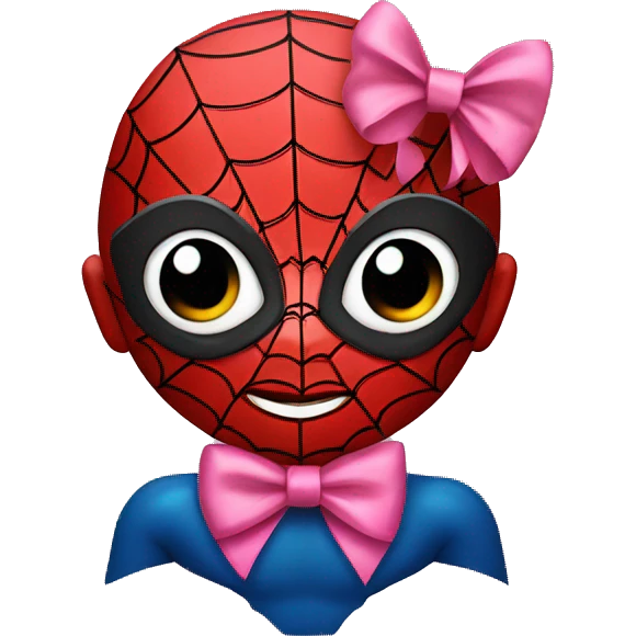 Spiderman with a pink bow emoji
