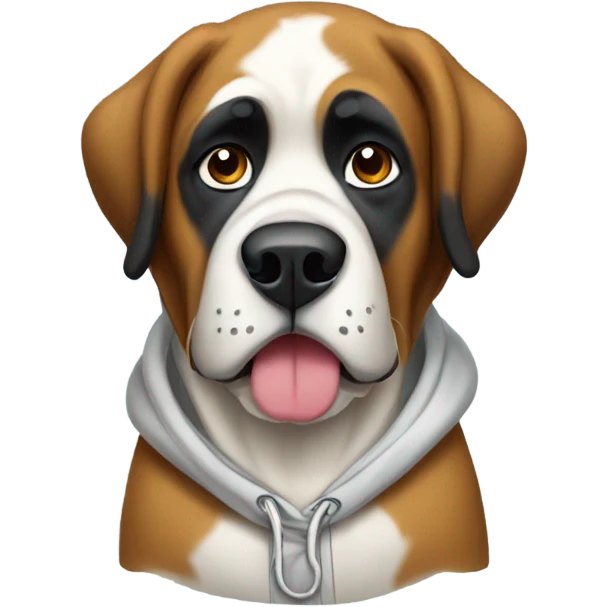St. Bernard wearing a hoodie emoji