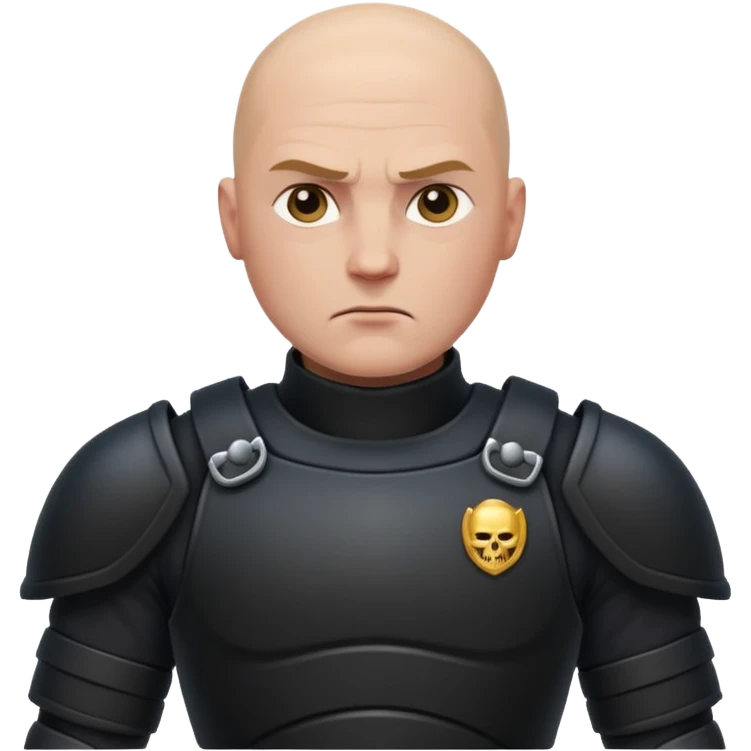 bald armed guards black armour emoji